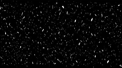 white different sizes random flakes of dust sand on a black background. vector background with splashes of paint of different shapes similar to marble