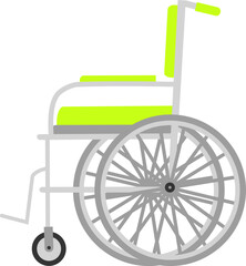 Vector illustration of wheelchair for disabled people isolated on white background