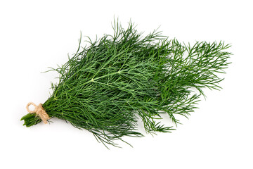 Fresh dill, isolated on white background.