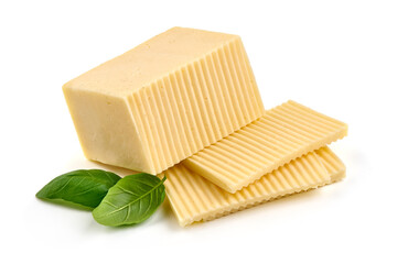 Edam cheese, isolated on white background. High resolution image.