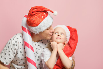 grandpa and granddaughter have fun on the eve of christmas