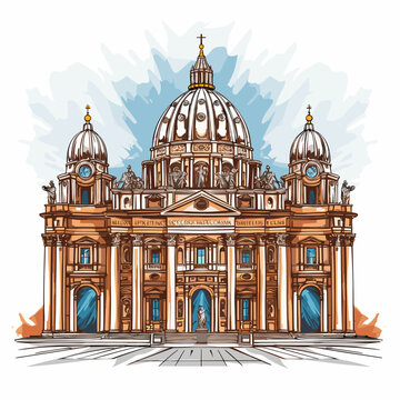 st peter's basilica building drawing clip art preview