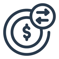 seamlessly transferring funds across borders icon