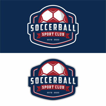 Soccer Football Badge Logo Design Templates. Sport Team Identity Vector Illustration.