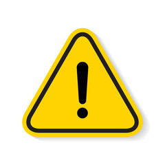 Hazard warning icon vector. Exclamation mark in triangle concept