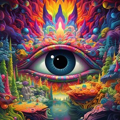 Color perception of reality. lsd drugs.
