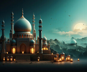 Eid Mubarak Greeting Card Design Background