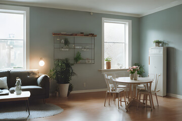 room interior including modern furniture. Generarive AI