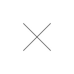 Hand Drawn Simple X Icon Vector