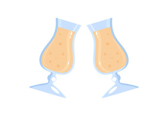 Two glasses of champagne. Vector illustration