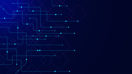 Abstract connecting lines and dots. Network connection, social networking and global communication technology background.
