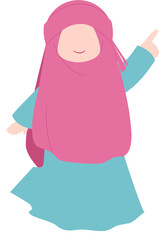 Fototapeta premium Muslim kid Illustration, Muslim character, cute hijab girl