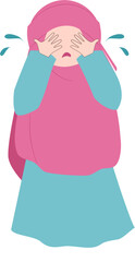 Muslim kid Illustration, Muslim character, cute hijab girl