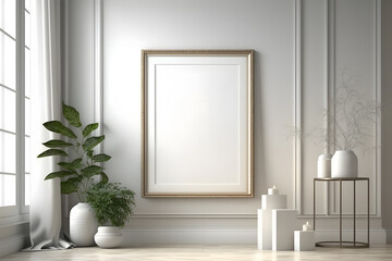Vertical frame mockup in a modern interior
