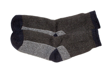 Insulated socks on a white background.Sports elastic socks.Autumn warm socks with the addition of wool.