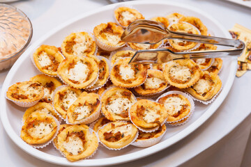 cheese pies with chicken, appetizers and snacks for parties.