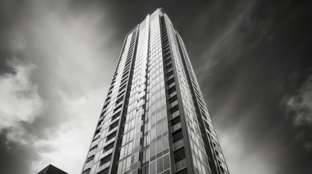 A towering scyscraper photo realistic illustration - Generative AI.
