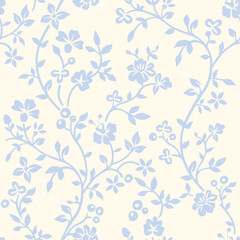 Floral vine and berries wallpaper repeat © CreativeHen