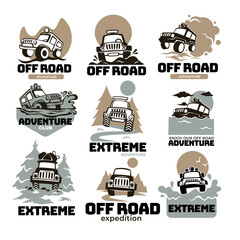Off road extreme expedition and adventure, labels and emblems © Sonulkaster