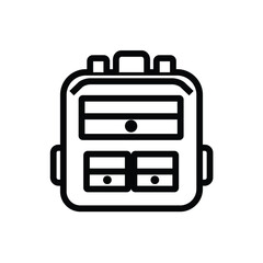school bag icon symbol outline