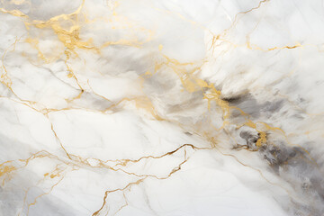 Fototapeta premium White gold marble texture pattern background. Generative AI