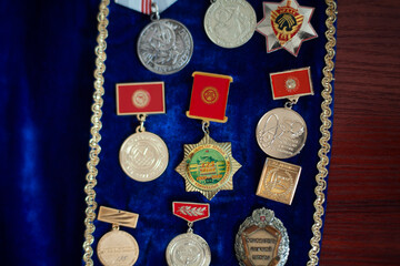 Medals and orders on ribbon