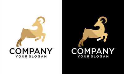 goat logo design vector silhouette illustration on white background