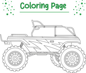 monster truck coloring page printable
