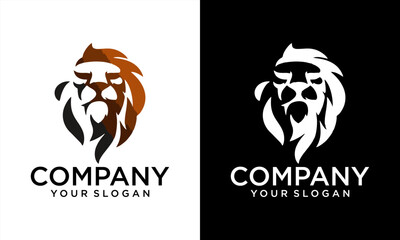 Vector illustration of a lion's head in a luxurious and classic style