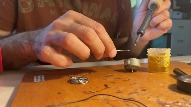 the master repairs the part. soldering details