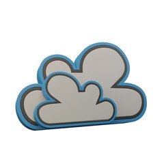 Cloud 3D icon transparent background