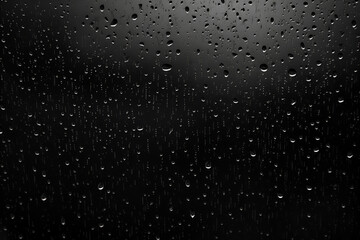 Obraz premium Drops of water on a black background. AI generation