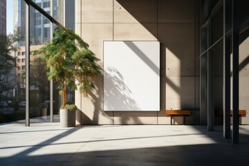 Blank digital signage screen in a public place, ideal for customization, generative ai