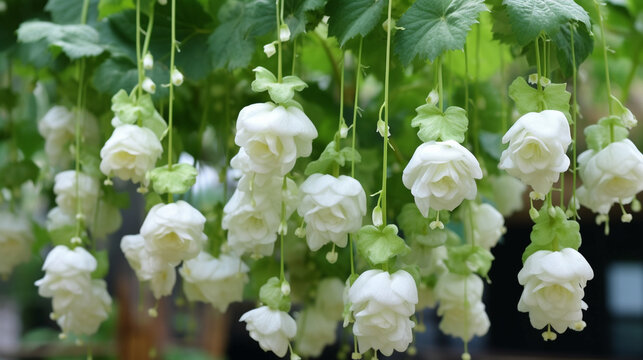 white flowers in the garden  HD 8K wallpaper Stock Photographic Image
