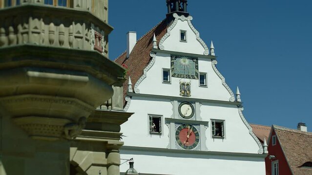 Rothenburg ob der Tauber, picturesque medieval town, Ratstrinkstube, Councillors Tavern on Market Square, Germany Rotenburg