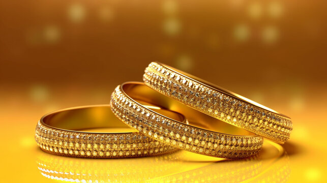 wedding rings on a table  HD 8K wallpaper Stock Photographic Image
