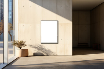 Blank digital signage screen in a public place, ideal for customization, generative ai