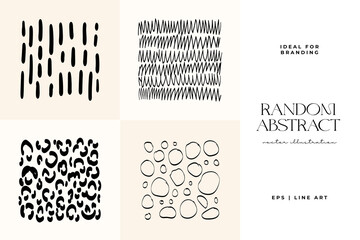 Hand drawn scribbles vector set. Doodle, ink brush shapes, random chaotic lines. Charcoal pencil curly lines and squiggles, wide strokes. Black pencil sketches, drawings.