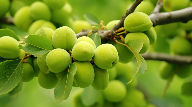 close up of a  apricot  tree HD 8K wallpaper Stock Photographic Image
