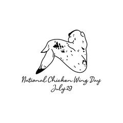 line art of national chicken wing day good for national chicken wing day celebrate. line art. illustration.