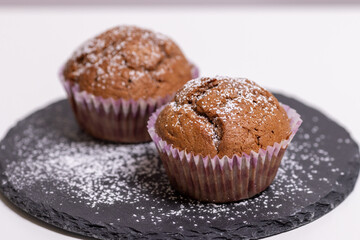 Banana Muffin on the white background