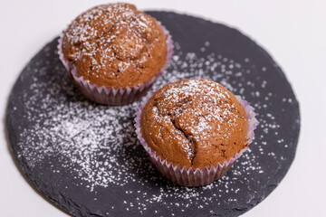 Banana Muffin on the white background