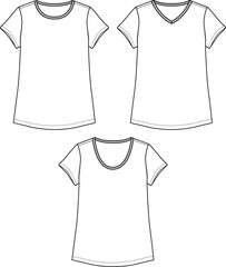 Womens Casual Basic tops sketch Design vector