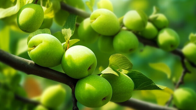 apricot on  tree  HD 8K wallpaper Stock Photographic Image

