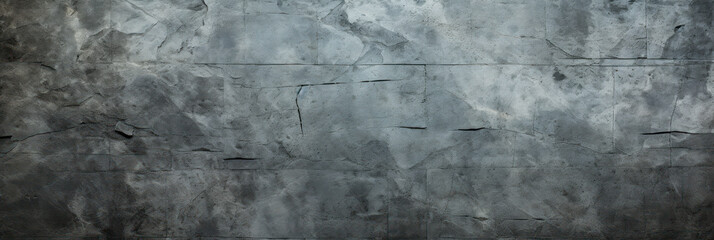 Fototapeta na wymiar black white concrete wall , grunge stone texture , dark gray rock surface background panoramic wide banner