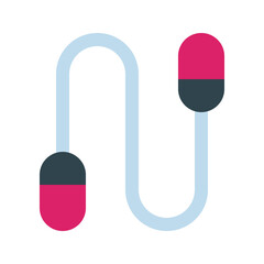 Illustration vector graphic icon of Jump Rope. Flat Style Icon. Sport Themed Icon. Vector illustration isolated on white background. Perfect for website or application design.