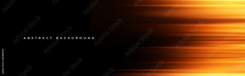 Aufkleber black and orange modern abstract background with yellow glowing movement and high-speed light effect