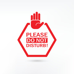 Please do not disturb label on white background 
