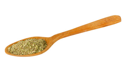 Dinner wooden spoon isolated on white background.