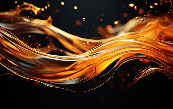 Honey splashes at the dark background.